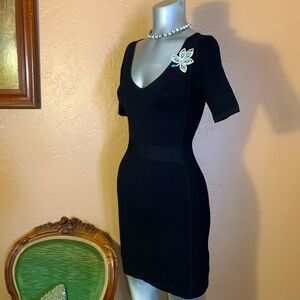Theory Black Fitted Mini Dress.  Sz TP